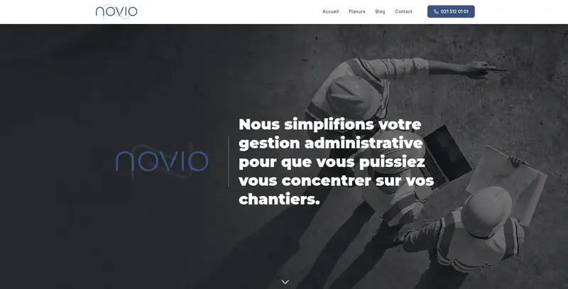 Aperçu du site internet de Novio réalisé par Uniflow Agency